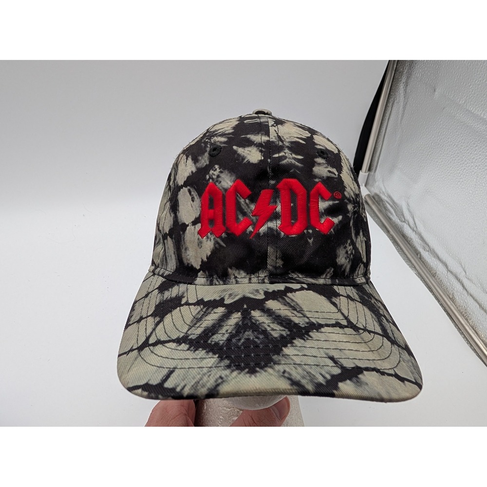 AC/DC Band Hat H3 Headwear Black Grey Tie Dye Red Logo Adjustable Baseball Cap